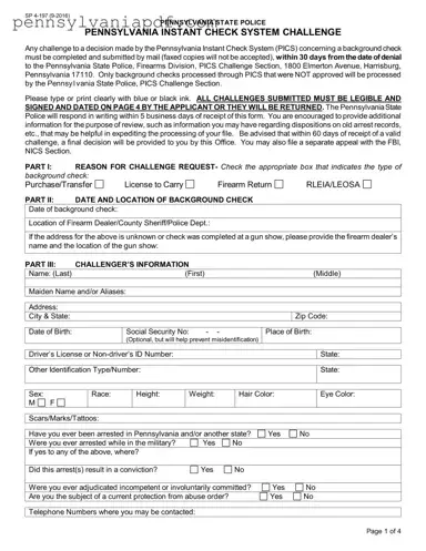 Fill a Valid Pennsylvania Instant Check System Form