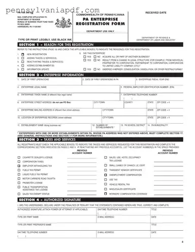 Fill a Valid Pennsylvania Pa 100 Form